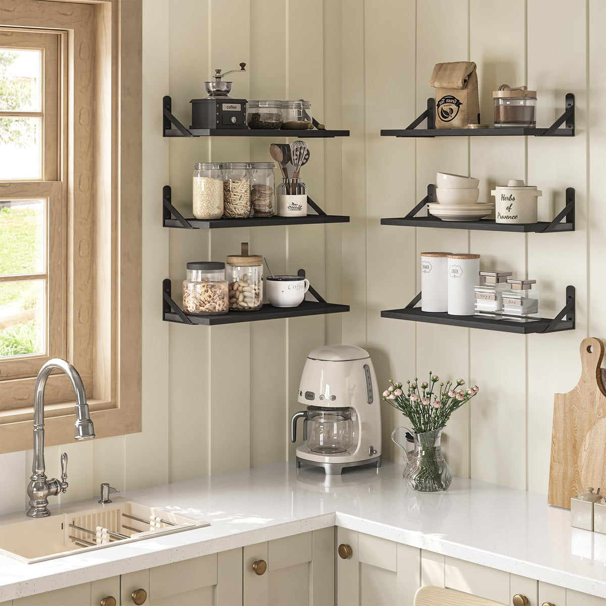 SUPERLELE 6-Pieces 16.5 Inch Floating Wall Shelves