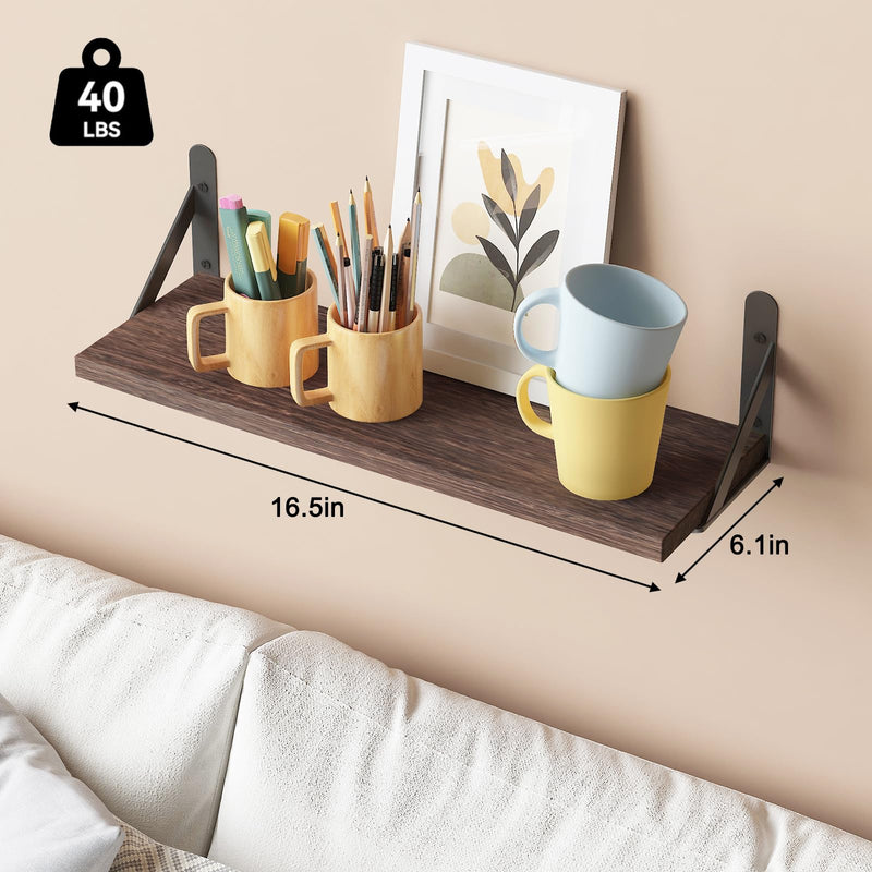 SUPERLELE 6-Pieces 16.5 Inch Floating Wall Shelves