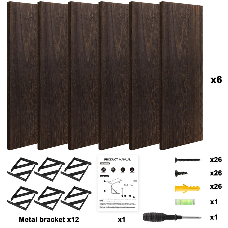 SUPERLELE 6-Pieces 16.5 Inch Floating Wall Shelves