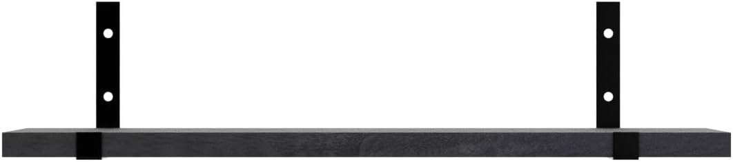 Fixwal Floating Shelves for Wall, Black Shelves Wall Mounted, Rustic Wood Wall Storage Shelves for Bedroom, Living Room, Kitchen, Bathroom, Home Decor (Set of 5 Black)