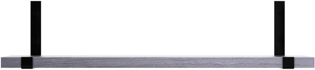 Fixwal Wall Shelves for Bedroom Set of 5, Width 4.75 Inches Floating Shelves, Rustic Wood Wall Storage Shelves for Bedroom, Living Room, Kitchen, Bathroom (Grey)