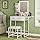 Small Vanity Desk with Mirror and Lights, Makeup Vanity with Fabric Storage Drawer & Chair & Shelves, White Vanity with Fold-up Panel and Power Outlet, Bedroom