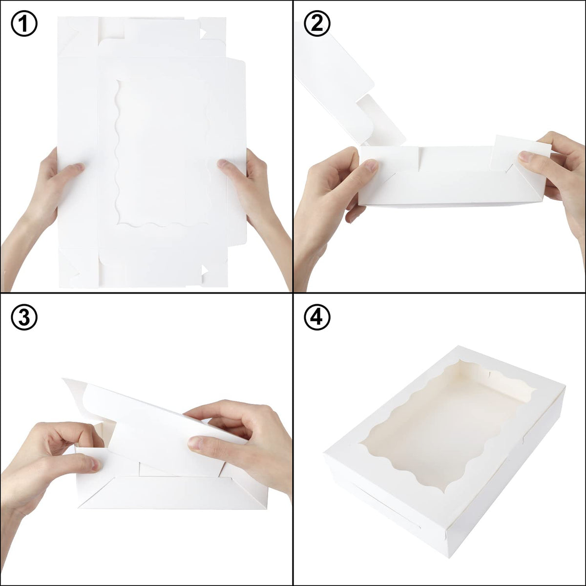 Moretoes 15pcs Cookie Boxes,12x8x2.5 Inches Bakery Boxes with Window, for Chocolate Covered Strawberries, Cakes, Pies, Muffins, Donuts and Pastries