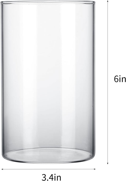 12pcs Glass Cylinder Vases for Centerpieces, Flower Vases Wedding Decorations, 6 Inch Tall Glass Candle Holder for Table Shelf, Floral Vase Bulk for Home Decor