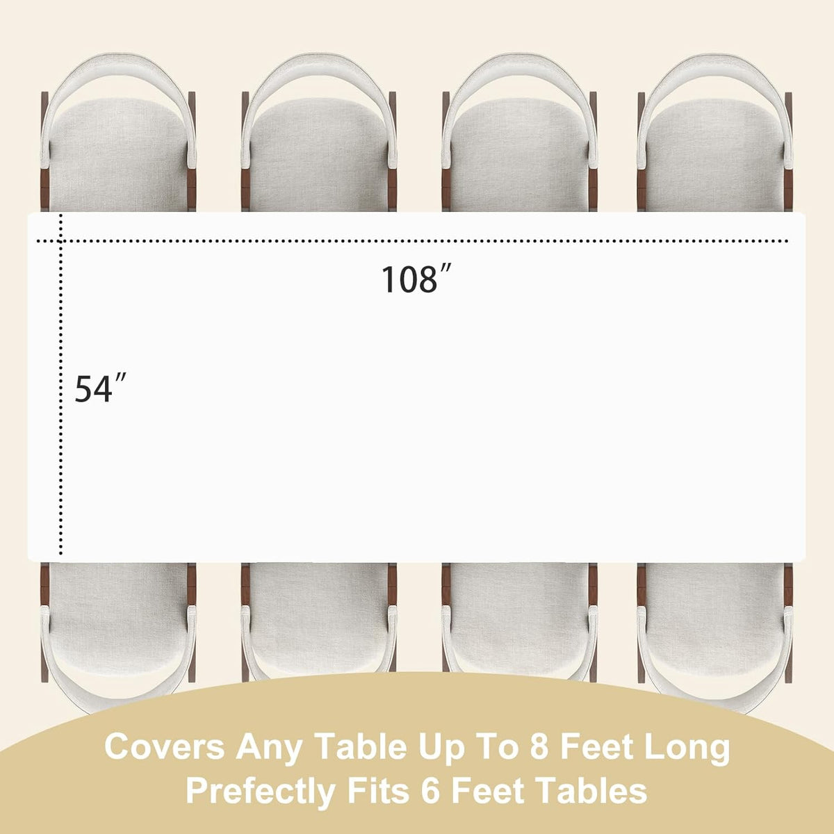 Fixwal White Plastic Table Cloth Disposable 54 x 108 Inch, Waterproof Rectangle Tablecloth 18 Pack for Soccer Party Decoration, Picnic, Birthday