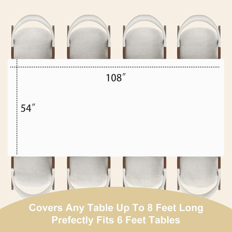 Fixwal White Plastic Table Cloth Disposable 54 x 108 Inch, Waterproof Rectangle Tablecloth 18 Pack for Soccer Party Decoration, Picnic, Birthday