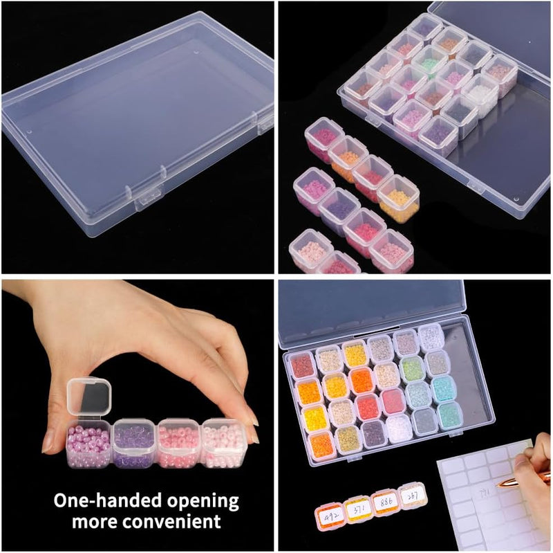 168 Slots 6pcs 28 Grids Diamond Painting Boxes Plastic Organizer, Bead Organizer