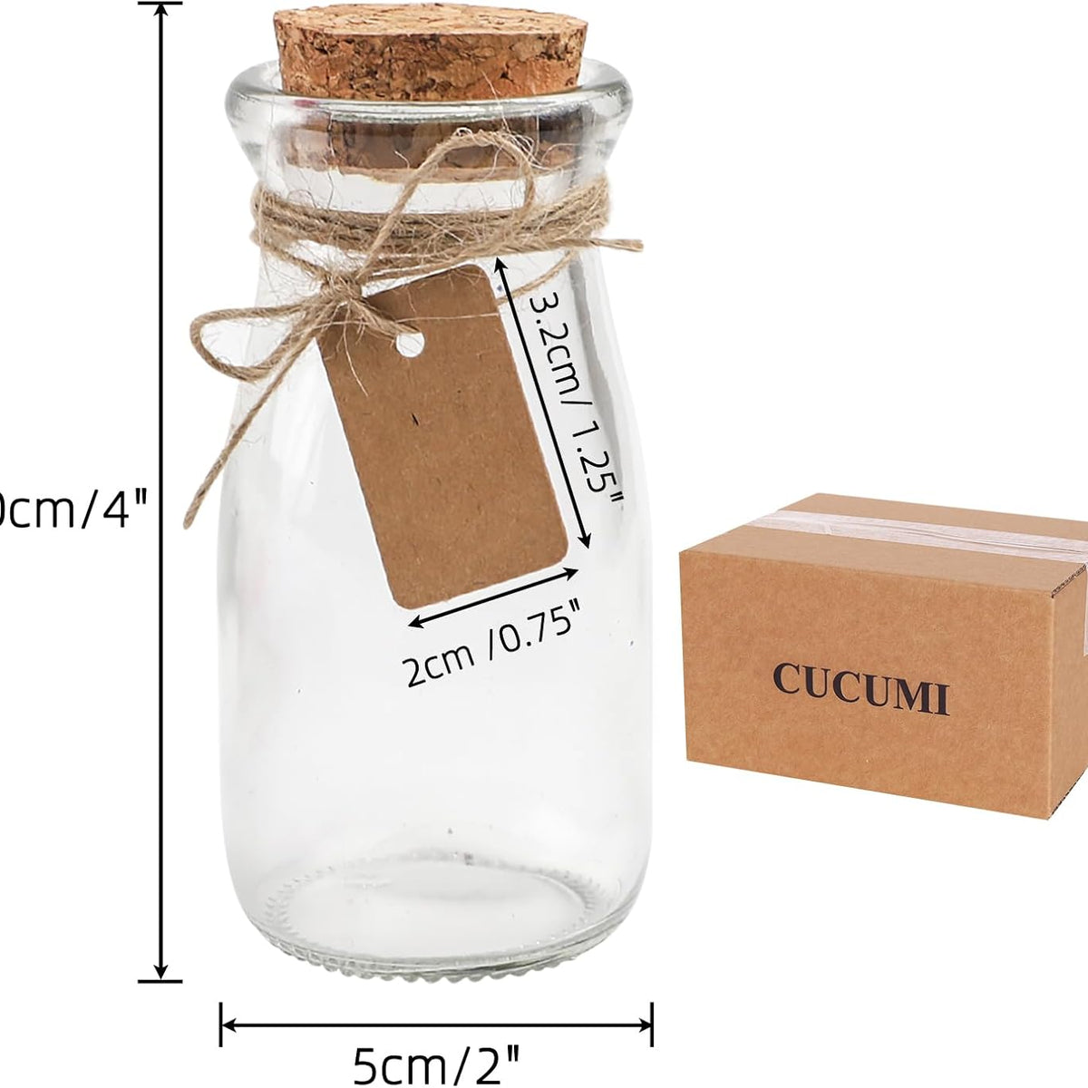 12pcs 3.4oz Small Glass Jars with Lids, 100ml Candy Jars Potion Bottles with Cork, Mini Jars Set for Party Wedding Favors Halloween Décor