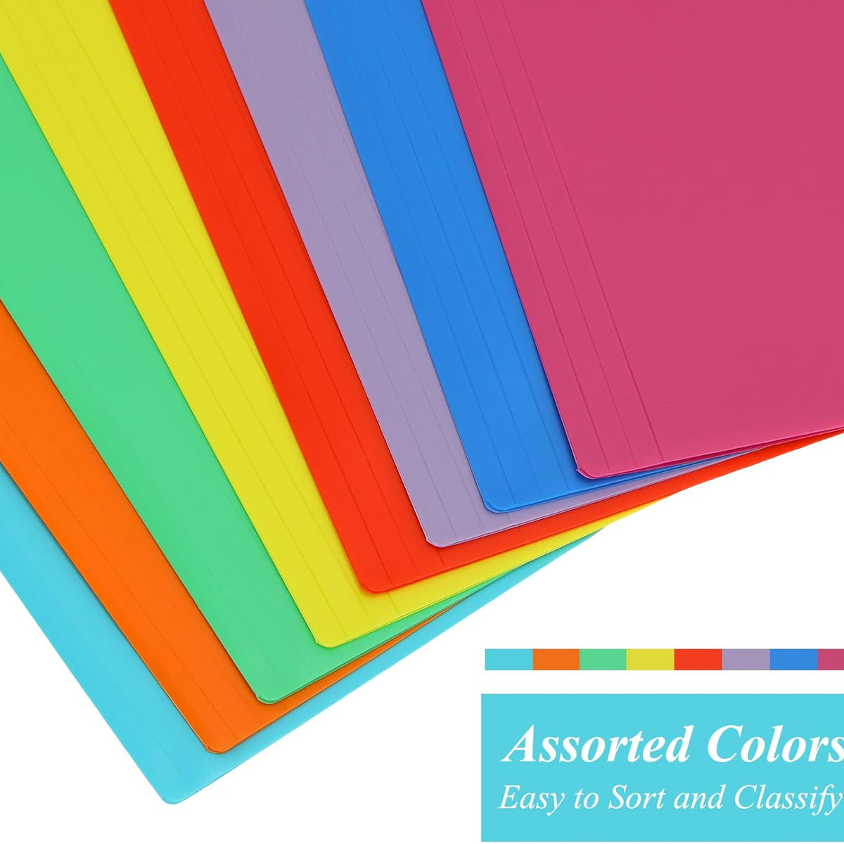 27 Pack 9 Colors Plastic Manila Folders Letter Size File Folders Poly Filing Folders Colored Folders - Heavy Duty 1/3 Cut Tab for School