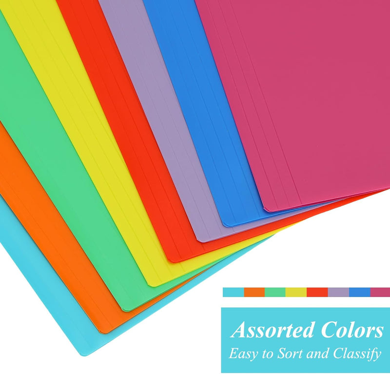 27 Pack 9 Colors Plastic Manila Folders Letter Size File Folders Poly Filing Folders Colored Folders - Heavy Duty 1/3 Cut Tab for School