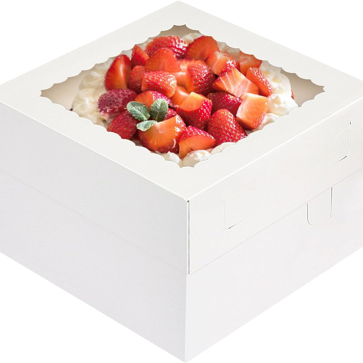 Moretoes 15Pcs Cake Boxes, 12x12x8 Inch White Bakery Boxes with Window Cake Containers Tall Dessert Cardboard Boxes