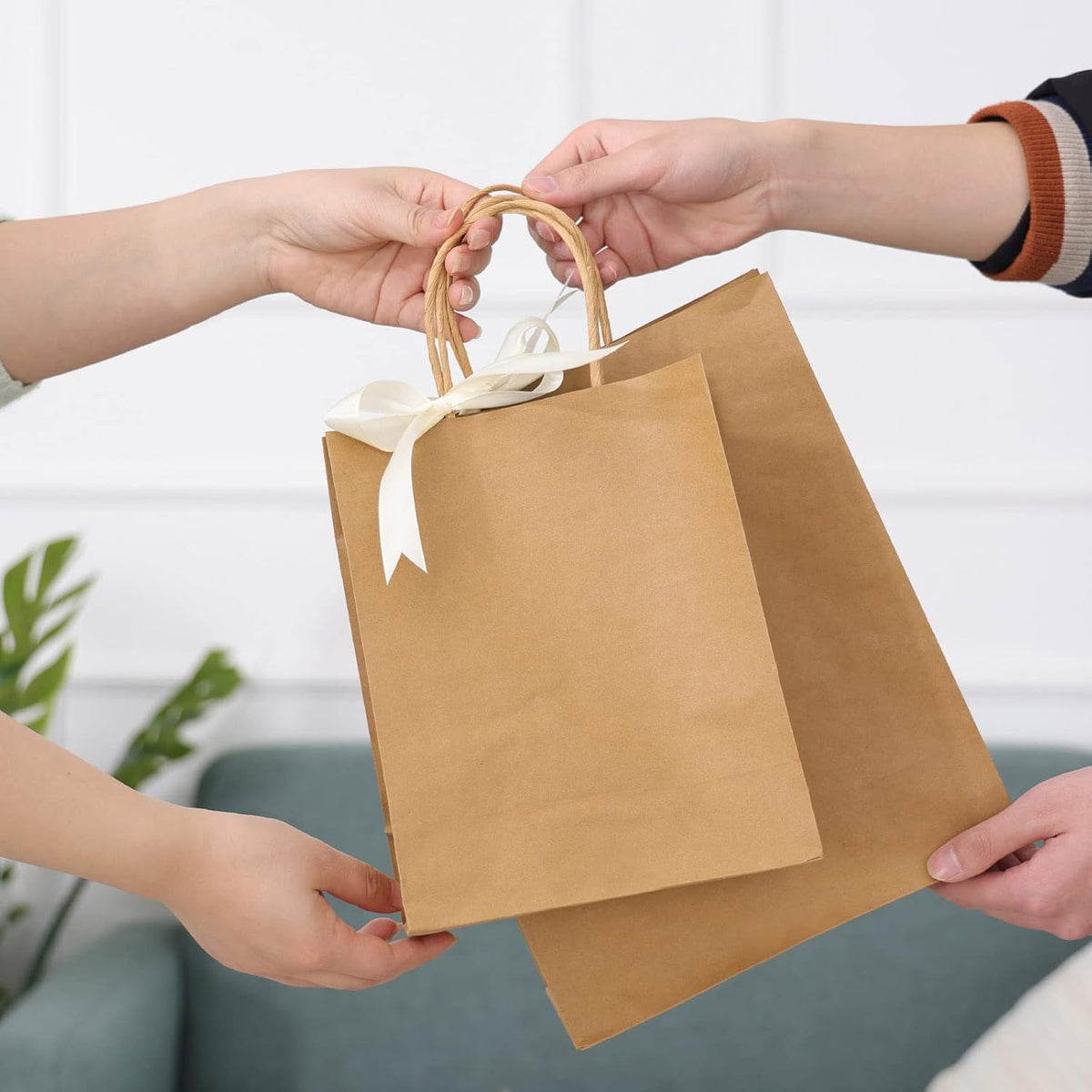 180pcs Paper Bags with Handles Brown Kraft Paper Gift Bags Assorted Sizes (8/10/12.6 Inches) Bulk for Gift, Merchandise, Retail, Shopping, Party Favor