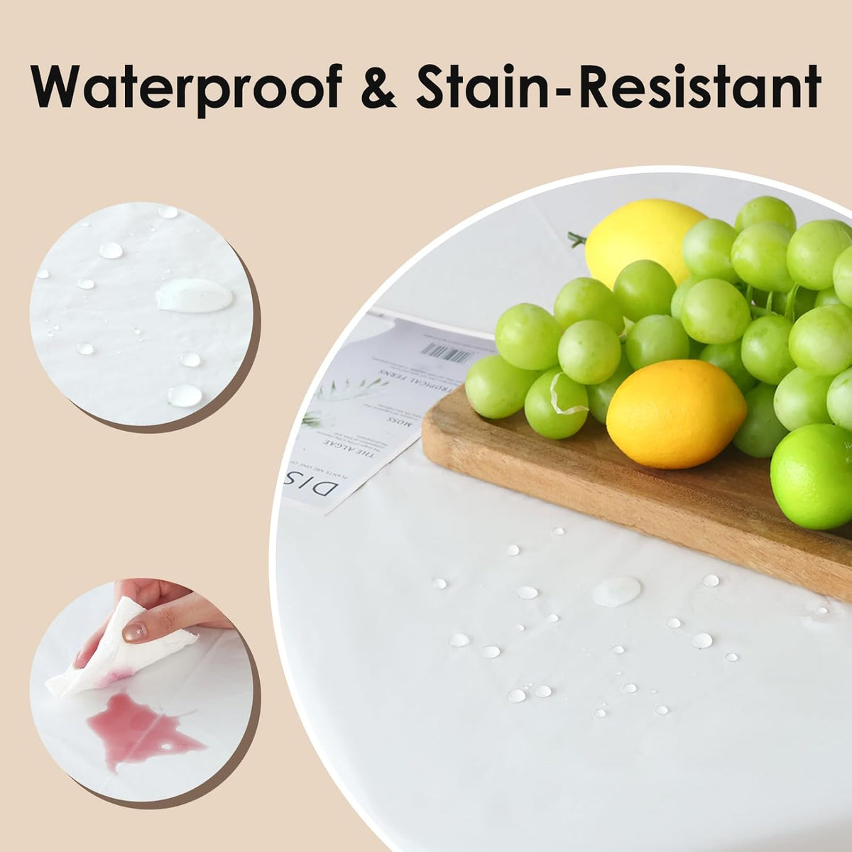 Fixwal White Plastic Table Cloth Disposable 54 x 108 Inch, Waterproof Rectangle Tablecloth 18 Pack for Soccer Party Decoration, Picnic, Birthday