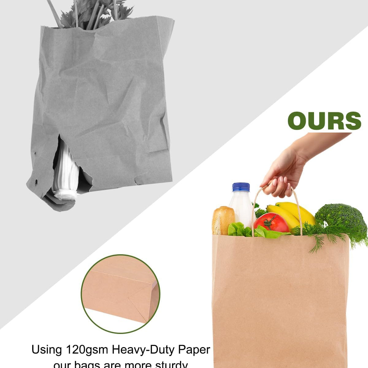 Moretoes 75pcs Paper Bags, (8-10-12inch) Assorted Sizes Brown Paper Bags with Handles for Small Business, Shopping, Retail, Party,