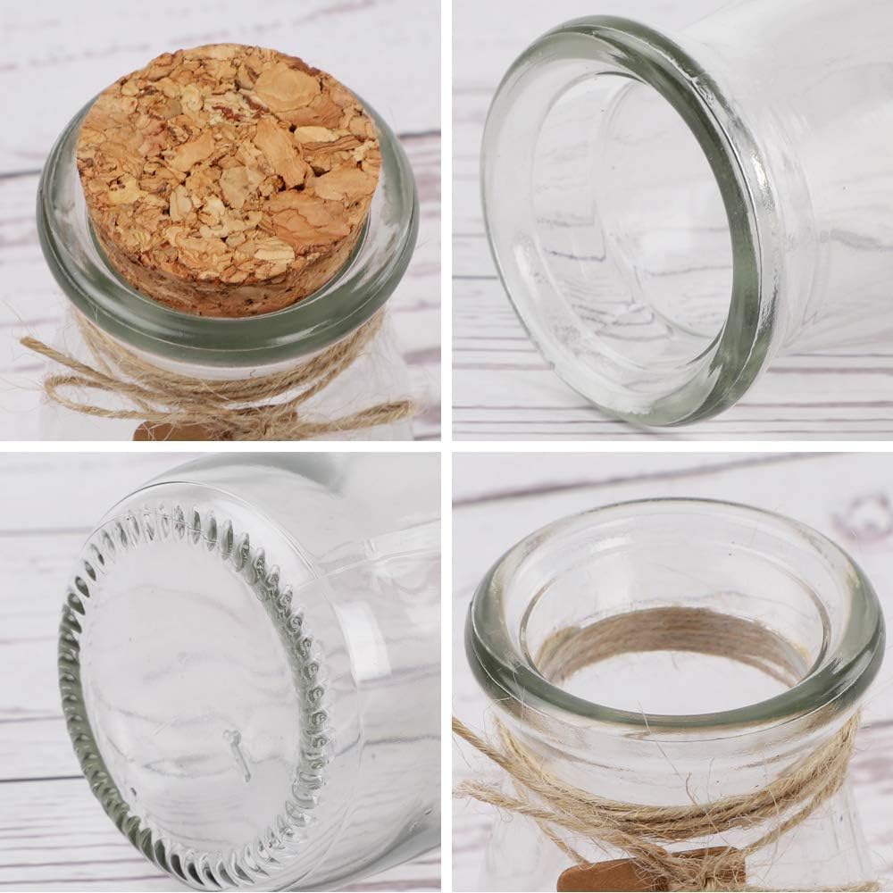 12pcs 3.4oz Small Glass Jars with Lids, 100ml Candy Jars Potion Bottles with Cork, Mini Jars Set for Party Wedding Favors Halloween Décor