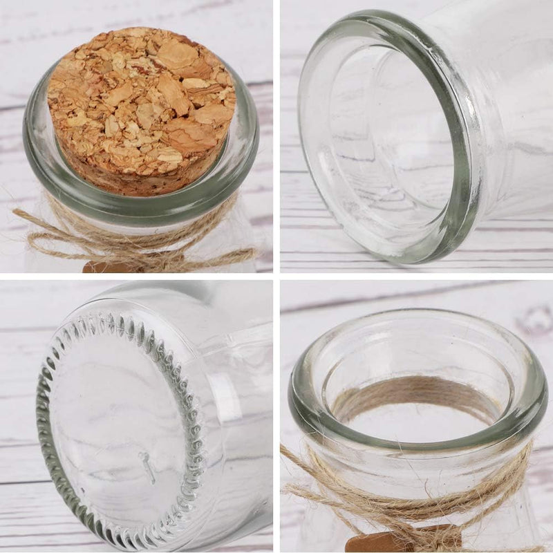 12pcs 3.4oz Small Glass Jars with Lids, 100ml Candy Jars Potion Bottles with Cork, Mini Jars Set for Party Wedding Favors Halloween Décor