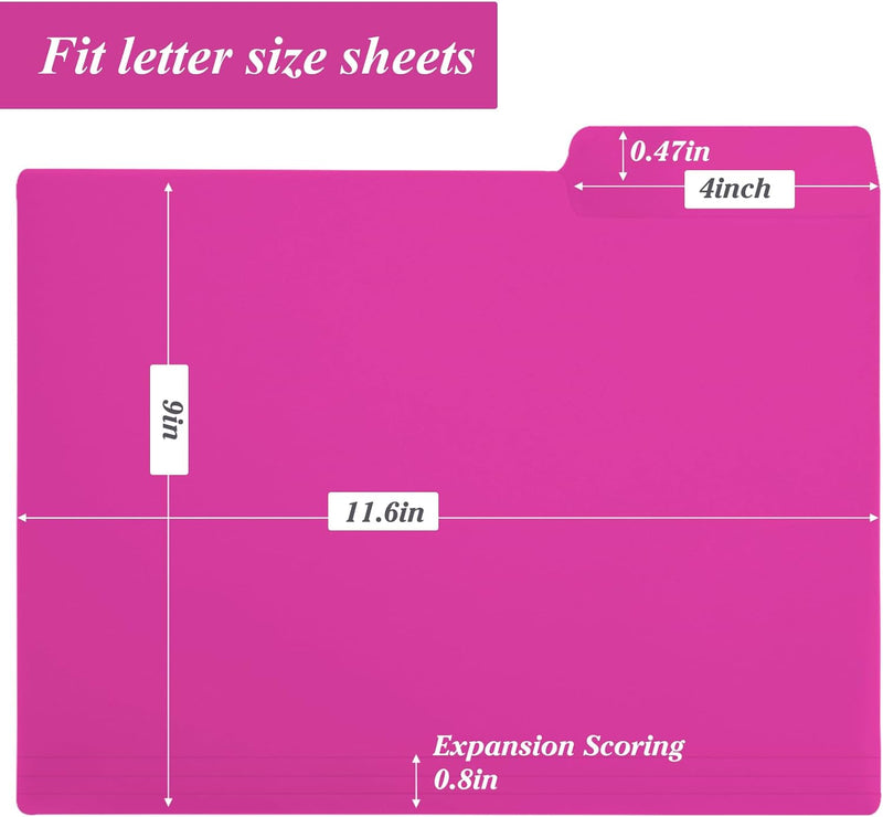 27 Pack 9 Colors Plastic Manila Folders Letter Size File Folders Poly Filing Folders Colored Folders - Heavy Duty 1/3 Cut Tab for School