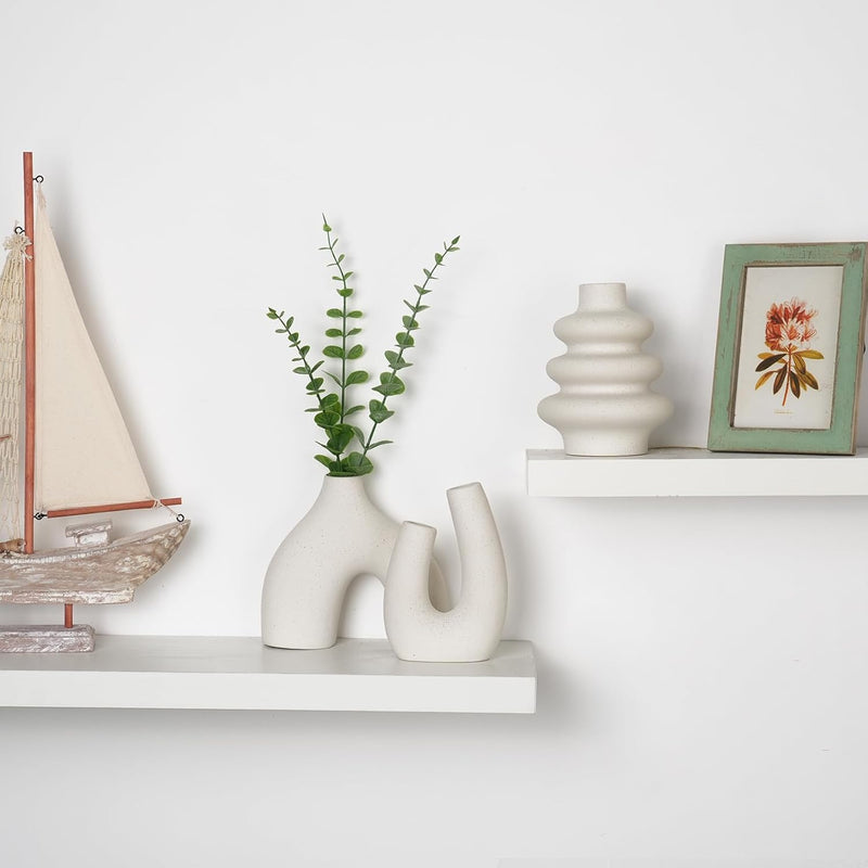 Ceramic Flower Vase Set of 5 Modern Nordic Boho Style Decorative Vases Home Decor, Matte Ceramic Decorations for Living Room Shelf, Bookshelf Mantle Entryway Table or Console Décor