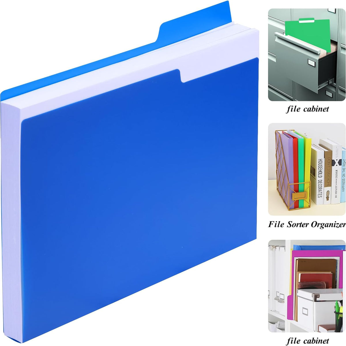 27 Pack 9 Colors Plastic Manila Folders Letter Size File Folders Poly Filing Folders Colored Folders - Heavy Duty 1/3 Cut Tab for School
