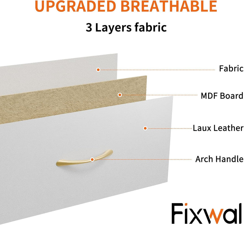 White Tall Dresser for Bedroom, Storage Dresser Organizer with 7 Fabric Drawers, Nightstand Furniture in Closet, Entryway, Hallway