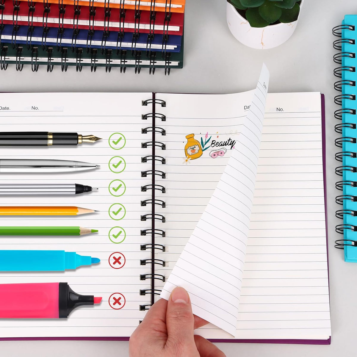 6pcs Hardcover Spiral Notebook, A5 Lined Spiral Journals 5.5x8.5in, 160 Pages Journal Notebook for Work, Office