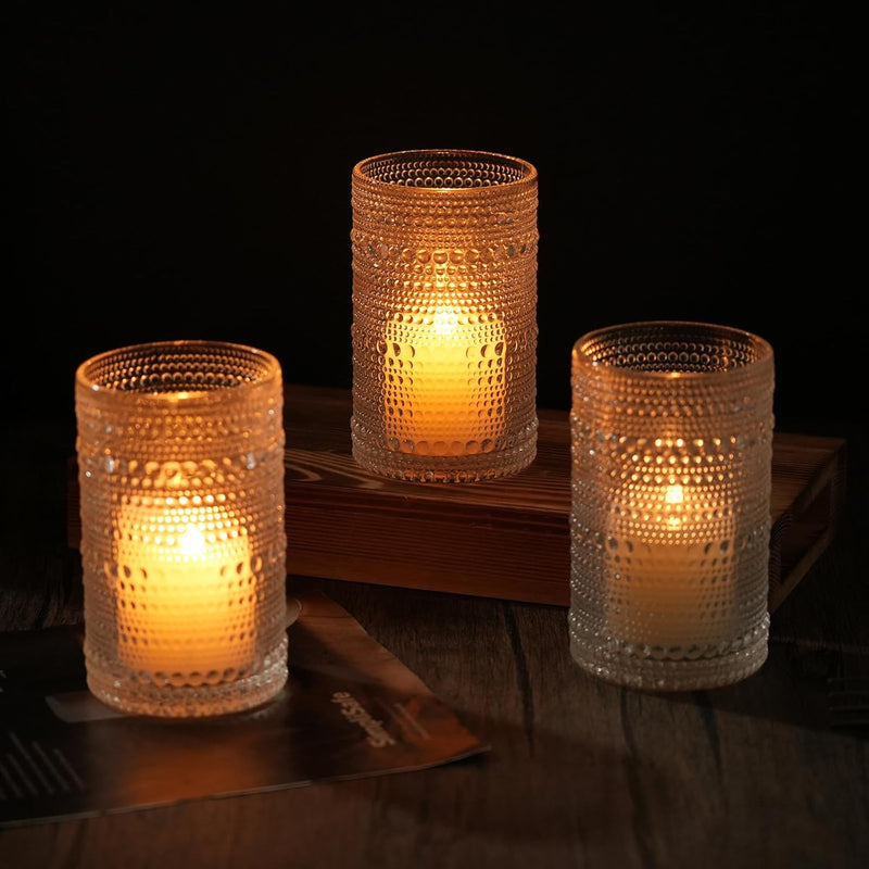 Moretoes Hobnail Drinking Glasses Set of 12,12 Oz Clear Highball Glasses Cups Vintage Kitchen Bar Tumbler Glassware Set for Whiskey, Beer, Juice, Milk and Various Mixed Drinks