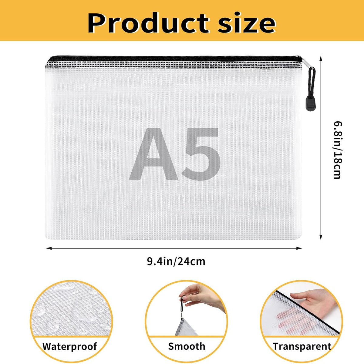 36pcs Pencil Pouch, Mesh Zipper Pouch Zipper Bags, 6x9 Inches Large Storage Bags for Organizing, 12 Colors Puzzle Bag Zipper File Bags for Office Supplies