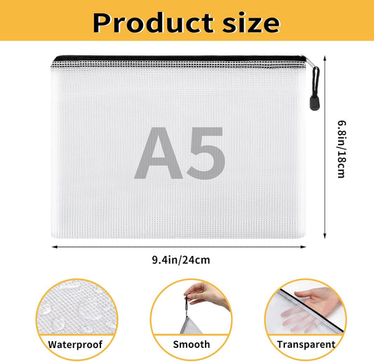 36pcs Pencil Pouch, Mesh Zipper Pouch Zipper Bags, 6x9 Inches Large Storage Bags for Organizing, 12 Colors Puzzle Bag Zipper File Bags for Office Supplies