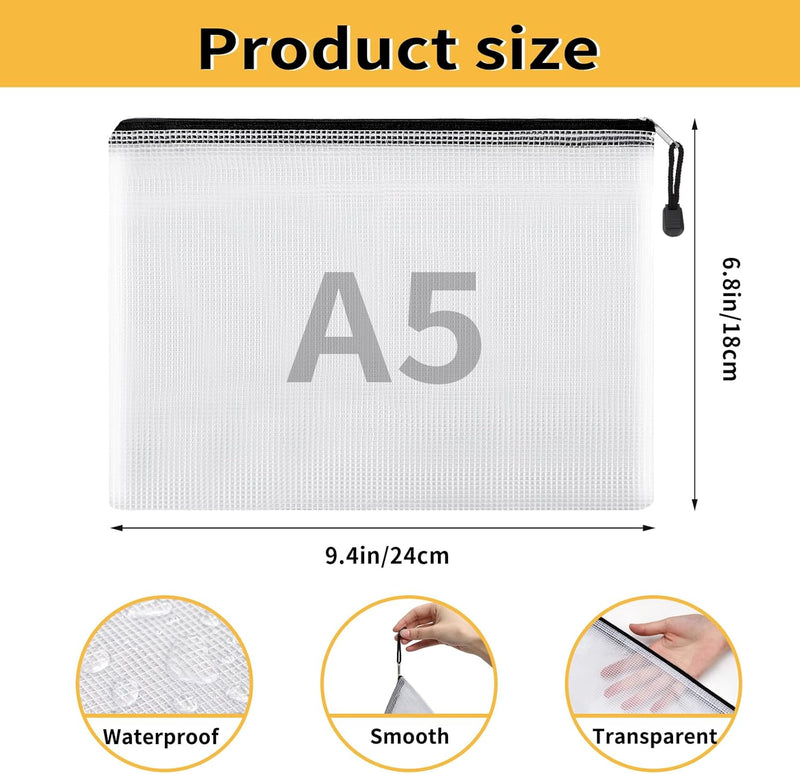 36pcs Pencil Pouch, Mesh Zipper Pouch Zipper Bags, 6x9 Inches Large Storage Bags for Organizing, 12 Colors Puzzle Bag Zipper File Bags for Office Supplies