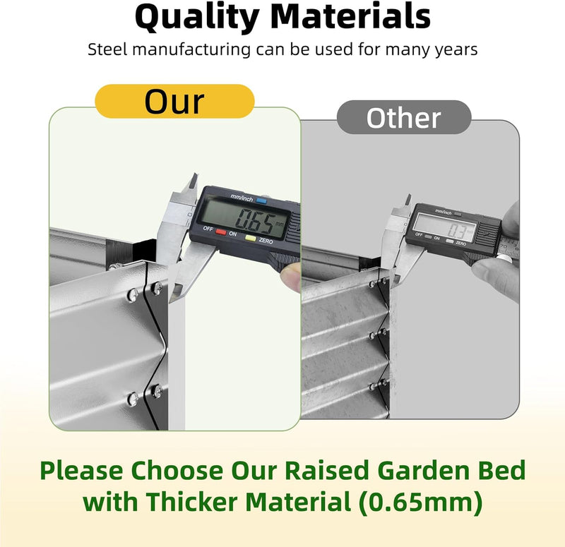 8x4x1ft Galvanized Raised Garden Beds, Thickened Metal Planter Box for Outdoor Vegetables & Flowers, Silver Large Garden Bed Kit, 96" L x 48" W x 12" H