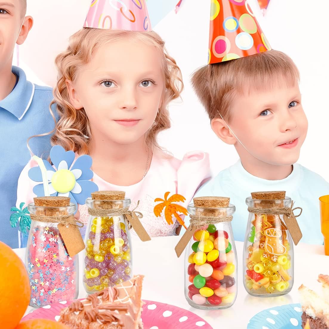 12pcs 3.4oz Small Glass Jars with Lids, 100ml Candy Jars Potion Bottles with Cork, Mini Jars Set for Party Wedding Favors Halloween Décor