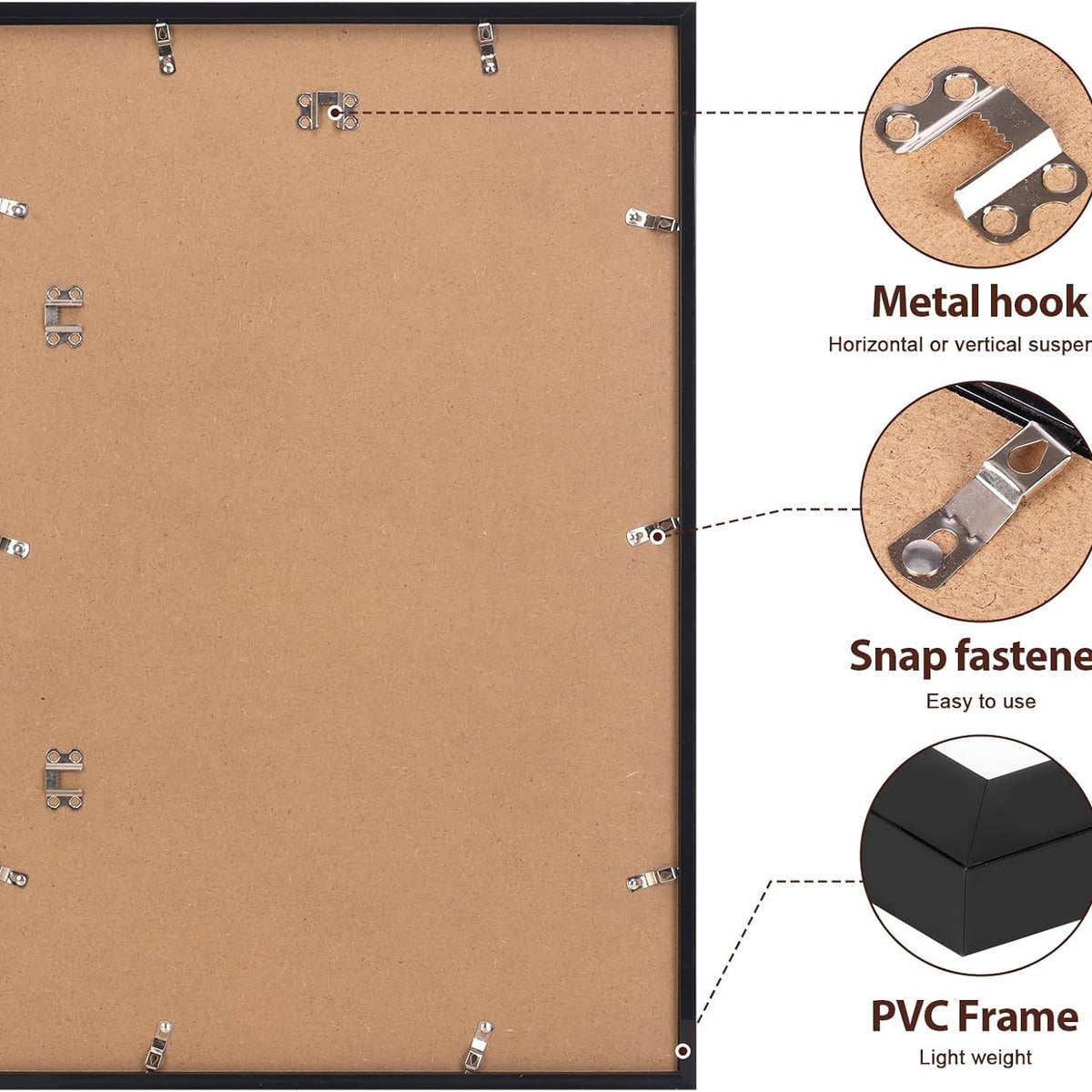 Fixwal 16x24 Picture Frame Set of 2, Black Poster Frames