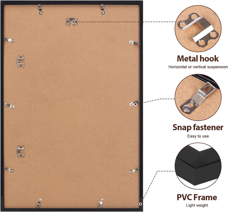 Fixwal 16x24 Picture Frame Set of 2, Black Poster Frames