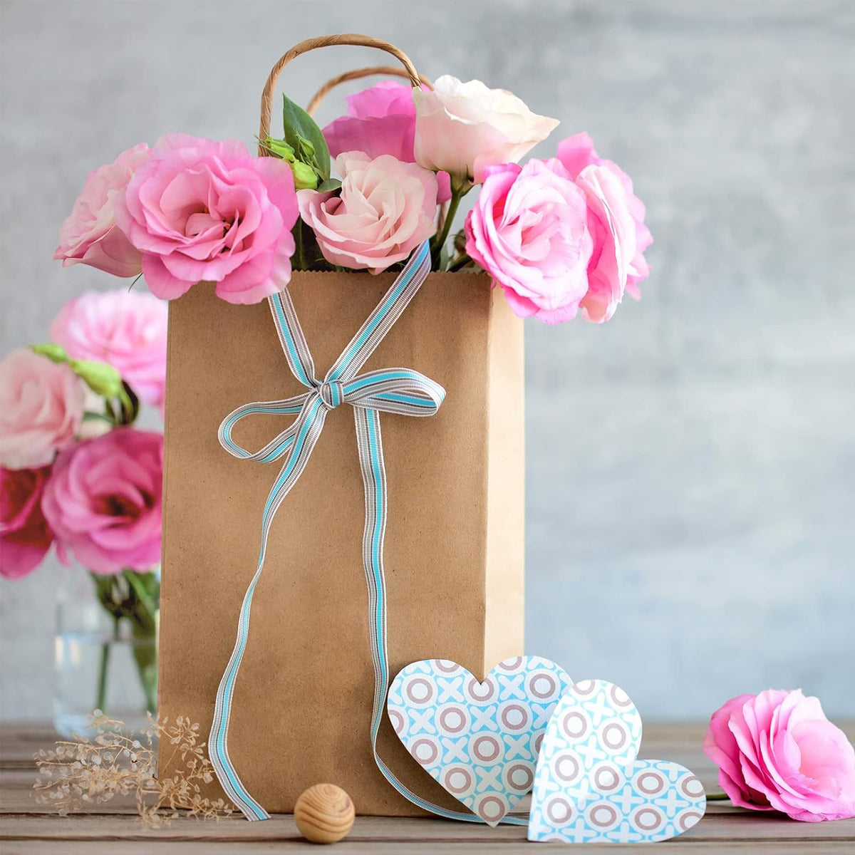 120pcs Brown Paper Bags with Handles Assorted Sizes Mixed Sizes Bulk Kraft Paper Gift Bags for Business, Shopping, Retail