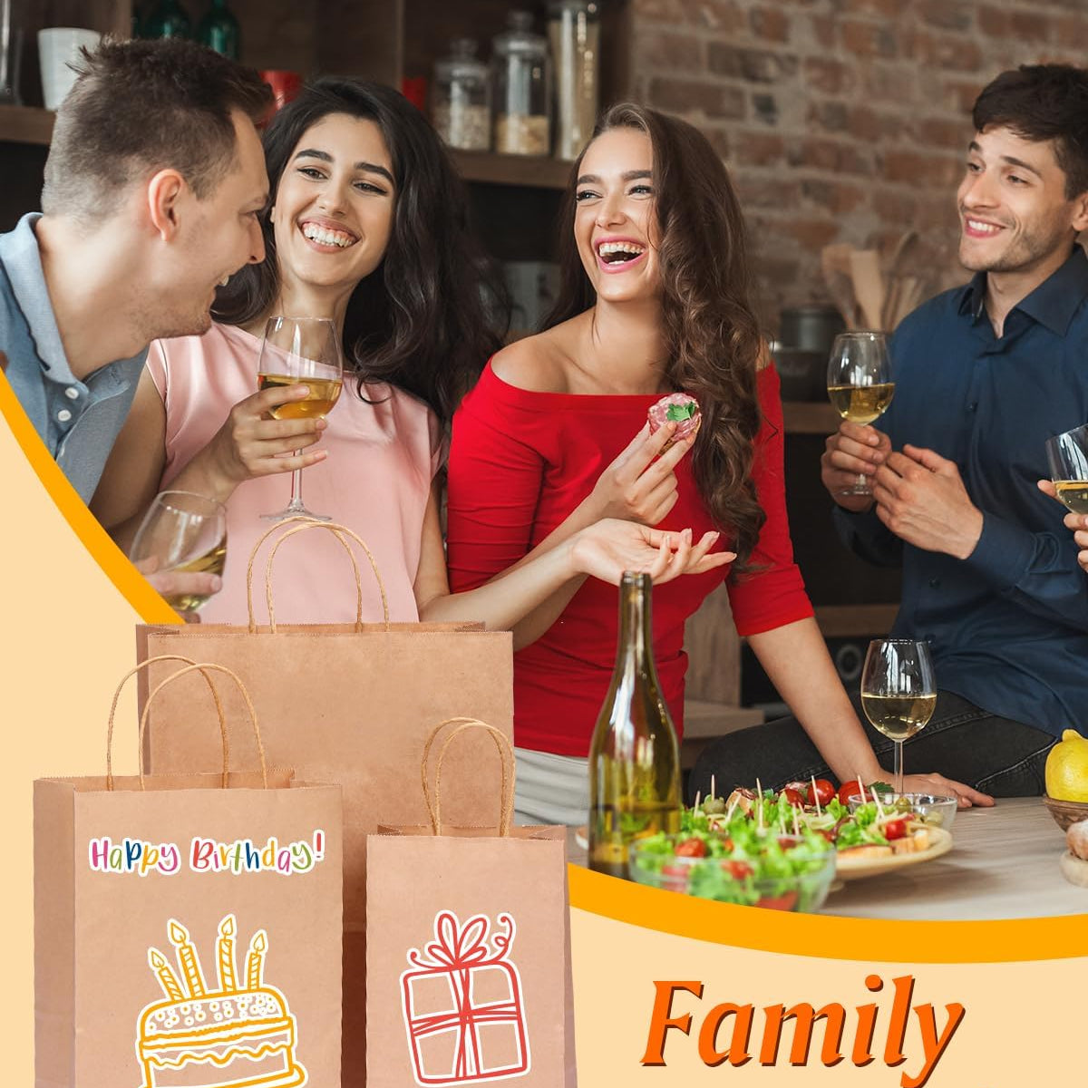 Moretoes 75pcs Paper Bags, (8-10-12inch) Assorted Sizes Brown Paper Bags with Handles for Small Business, Shopping, Retail, Party,