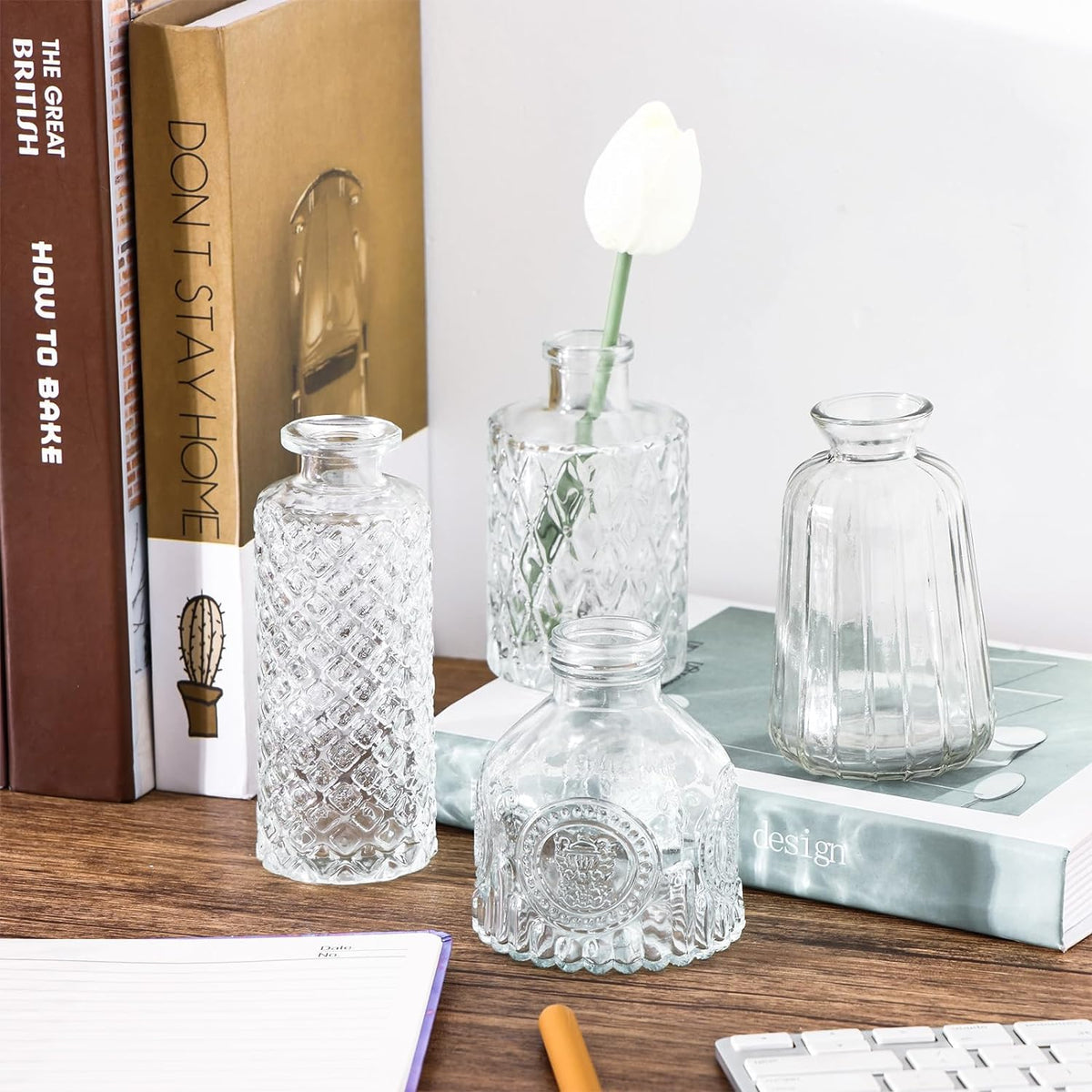 Fixwal Glass Bud Vases in Bulk, Flower Vases for Centerpieces Set of 18, Small Vases for Flowers in Bulk for Centerpieces Rustic Wedding Home Table Decorations