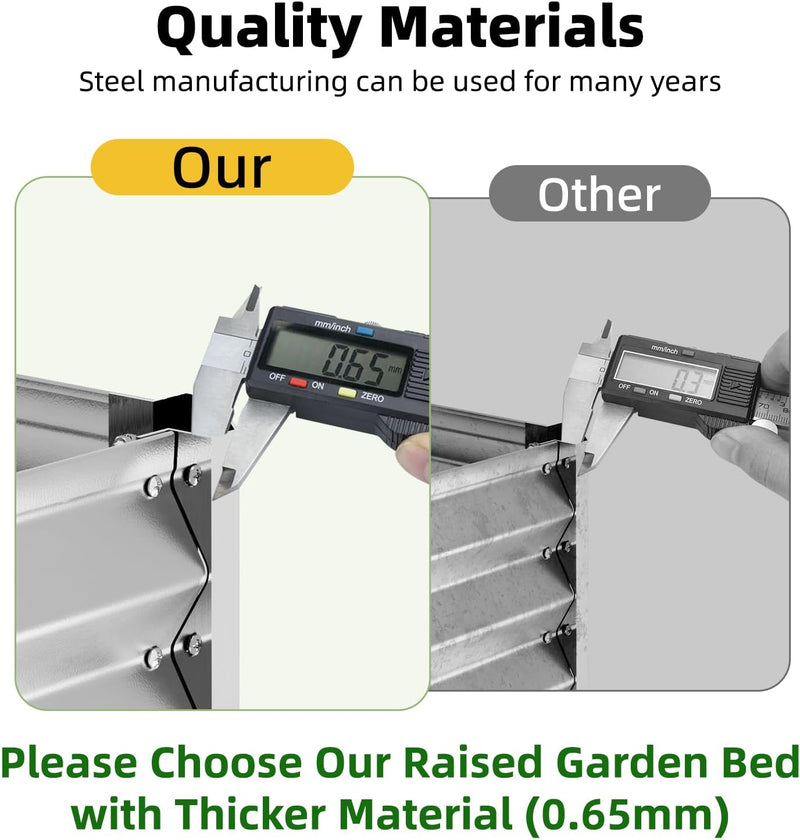 4x2x1ft(2 Pack) Galvanized Raised Garden Beds, Thickened Metal Planter Box for Outdoor Vegetables & Flowers, 48" L x 24" W x 12" H