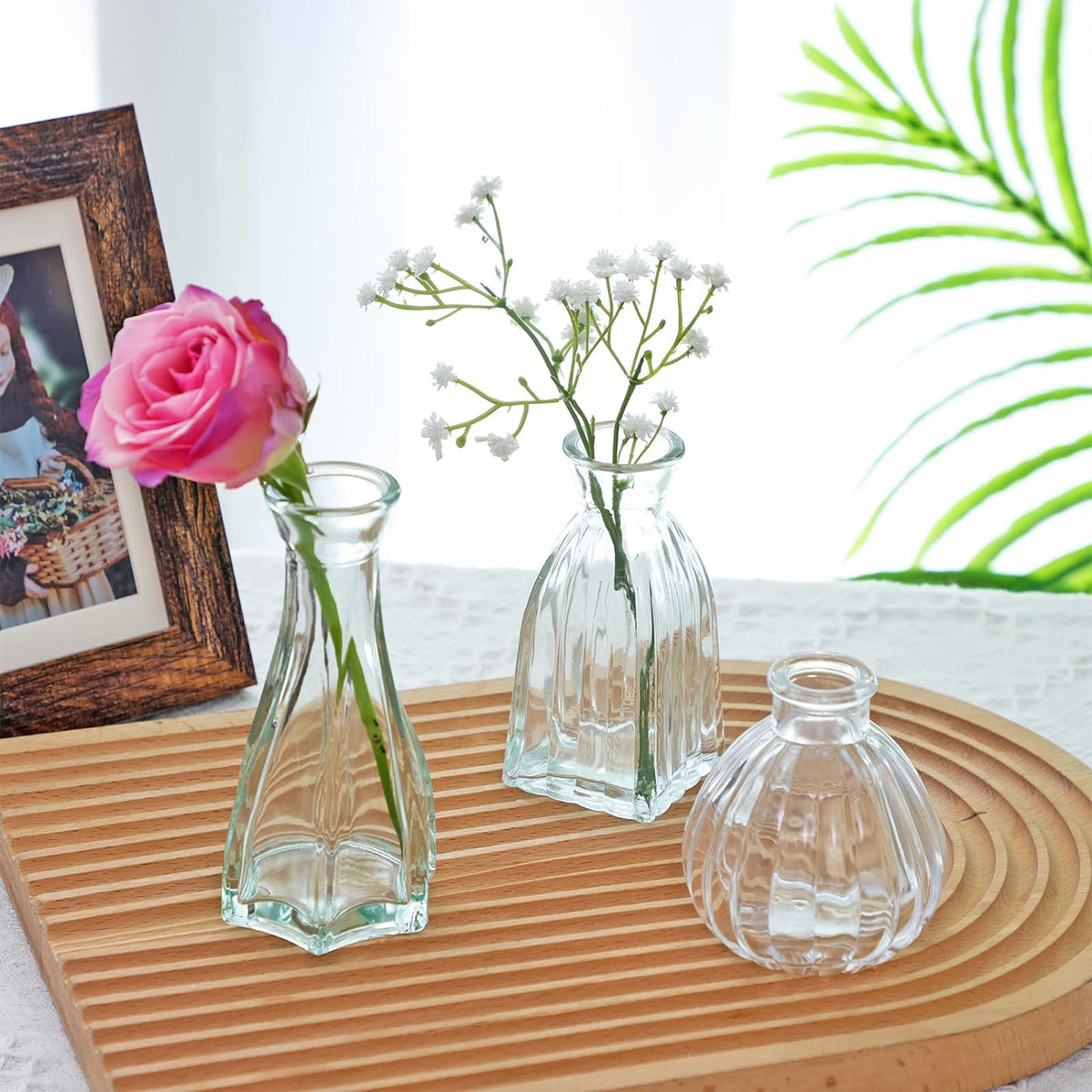 68pcs Clear Glass Bud Vase Set, Small Flower Vases for Centerpieces in Bulk, Mini Vintage Vase for Home, Wedding, Table Decor