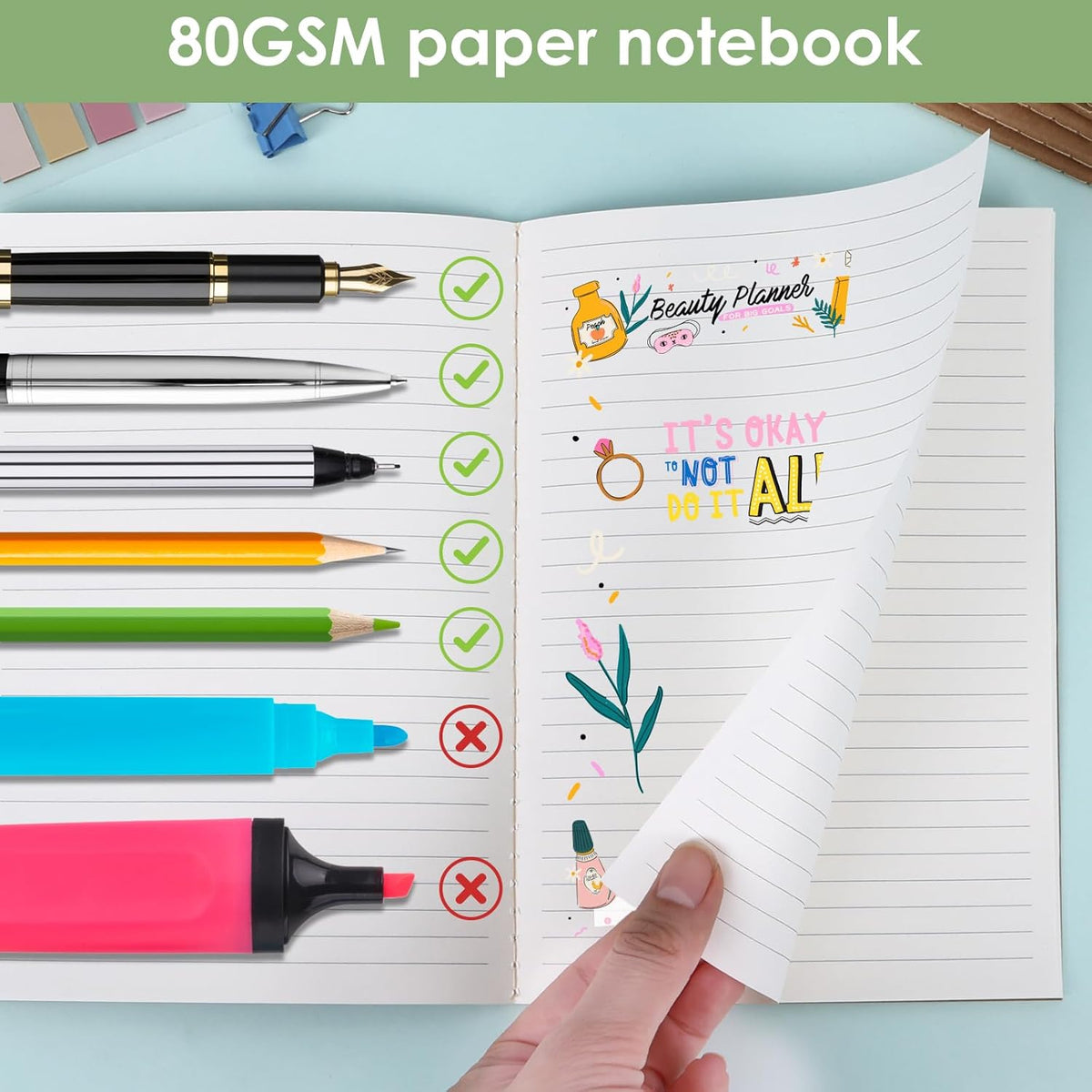 100pcs Lined A5 Kraft Notebook, Journals for Travelers 8.3x5.5in Notebooks 30 Sheets/60 Pages for Students and Office Travel Journal Set