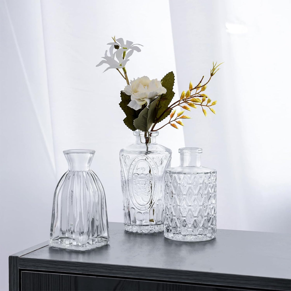 Fixwal Glass Bud Vases in Bulk, Flower Vases for Centerpieces Set of 18, Small Vases for Flowers in Bulk for Centerpieces Rustic Wedding Home Table Decorations