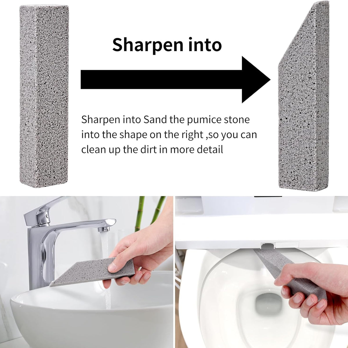 25 Pieces Pumice Stone Toilet Bowl Cleaner, Pumice Scouring Stick Remove Hard Water Ring in Toilet, Pumice Stones for Cleaning, Household, Bath, Kitchen, Pool (5.9 x 1.4 x 0.9 Inches)
