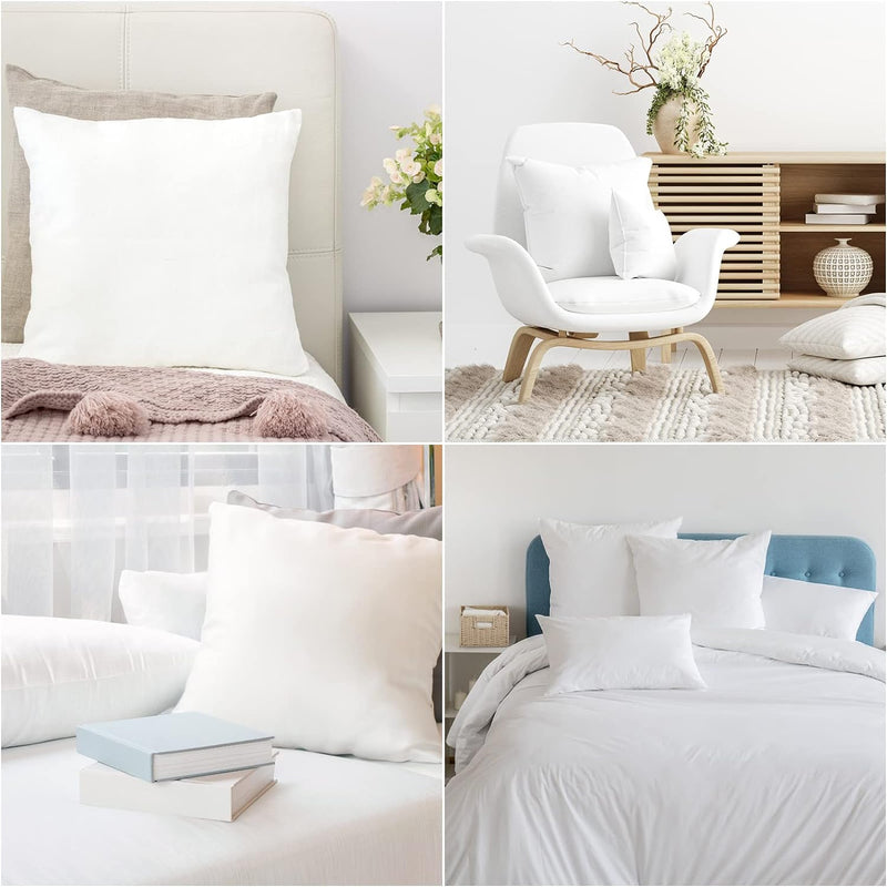 Fixwal 20x20 Inches Pillow Inserts Set of 4, White Pillow Forms Soft Microfiber Filled, Pillow Inserts for Decorative Pillow Covers Cushion Bed Couch and Sofa