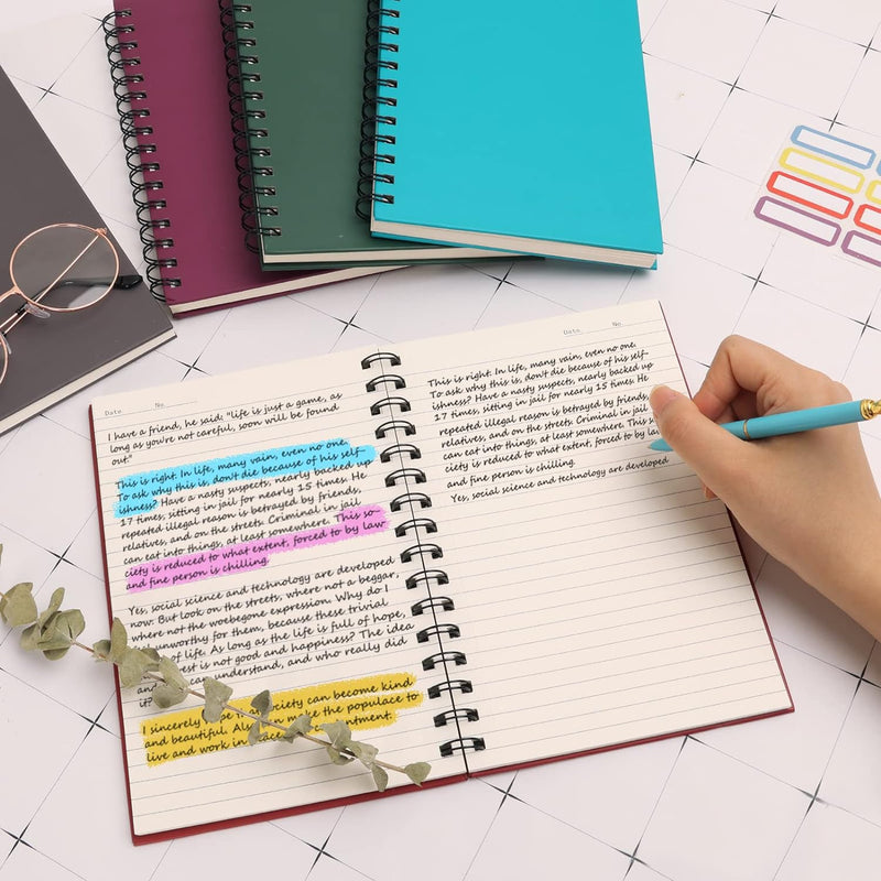 8 Pack Spiral Notebook, Hardcover A5 Notebooks, College Ruled Spiral Journals, Assorted Jewel Tone Colors, 160 Pages, 5.5"x8.5", for Work, School, Gifts