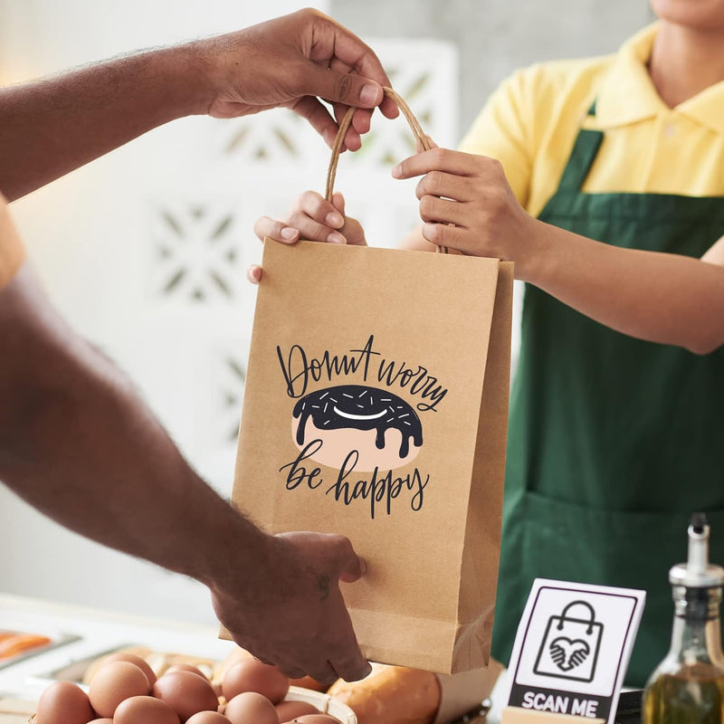 120pcs Brown Paper Bags with Handles Assorted Sizes Mixed Sizes Bulk Kraft Paper Gift Bags for Business, Shopping, Retail