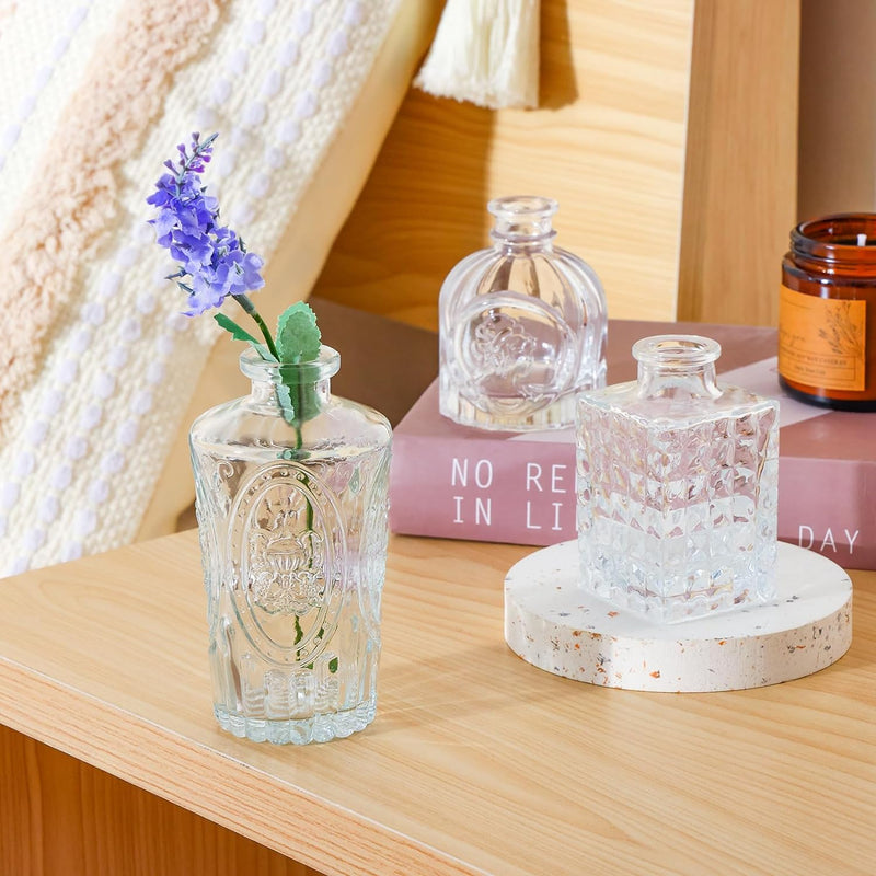 68pcs Clear Glass Bud Vase Set, Small Flower Vases for Centerpieces in Bulk, Mini Vintage Vase for Home, Wedding, Table Decor