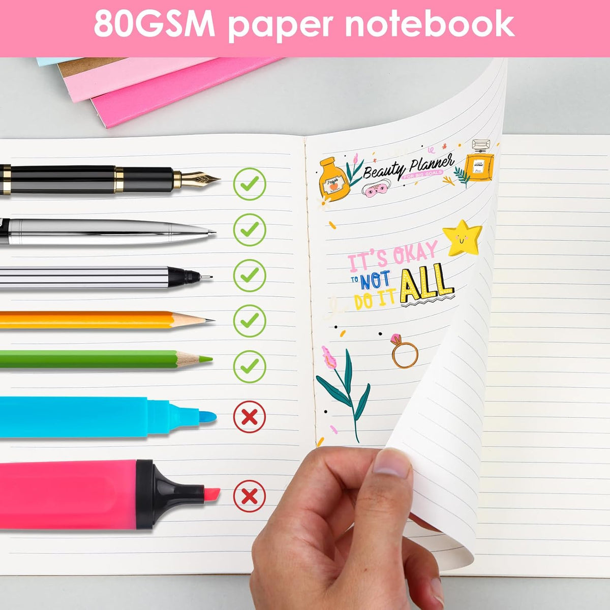 60 Pack A5 Kraft Notebooks, Composition Notebooks Lined Journal Bulk, 15 Colors with Rainbow Spines, 60 Pages for Kids Women Girls, School Office Supplies