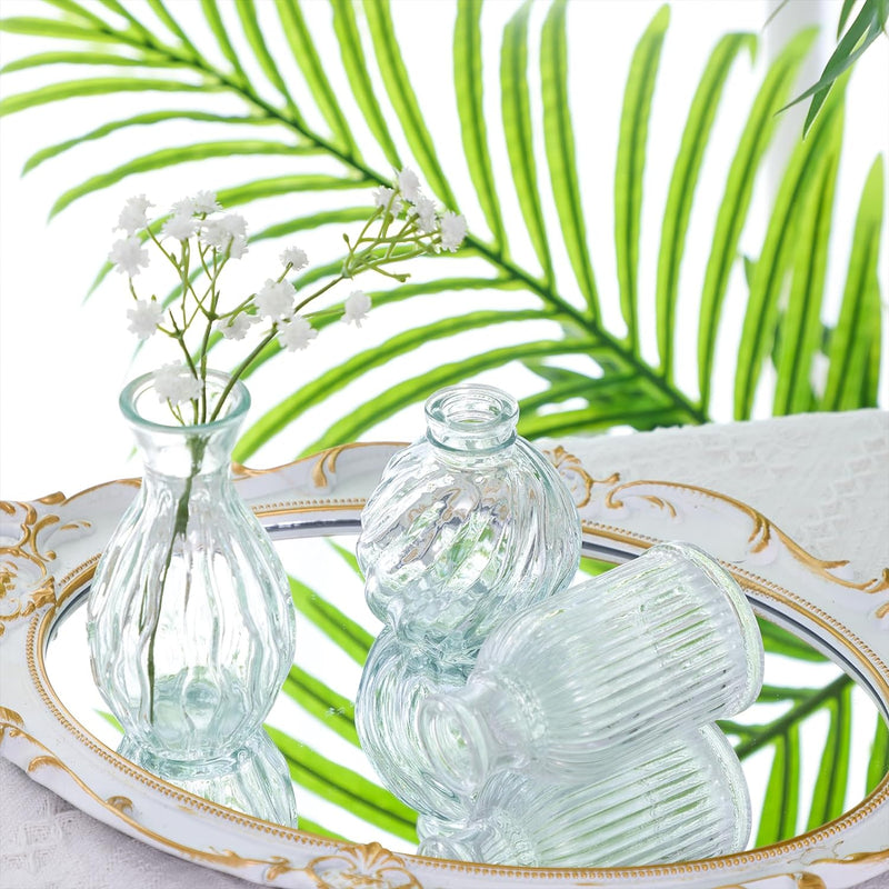 68pcs Clear Glass Bud Vase Set, Small Flower Vases for Centerpieces in Bulk, Mini Vintage Vase for Home, Wedding, Table Decor