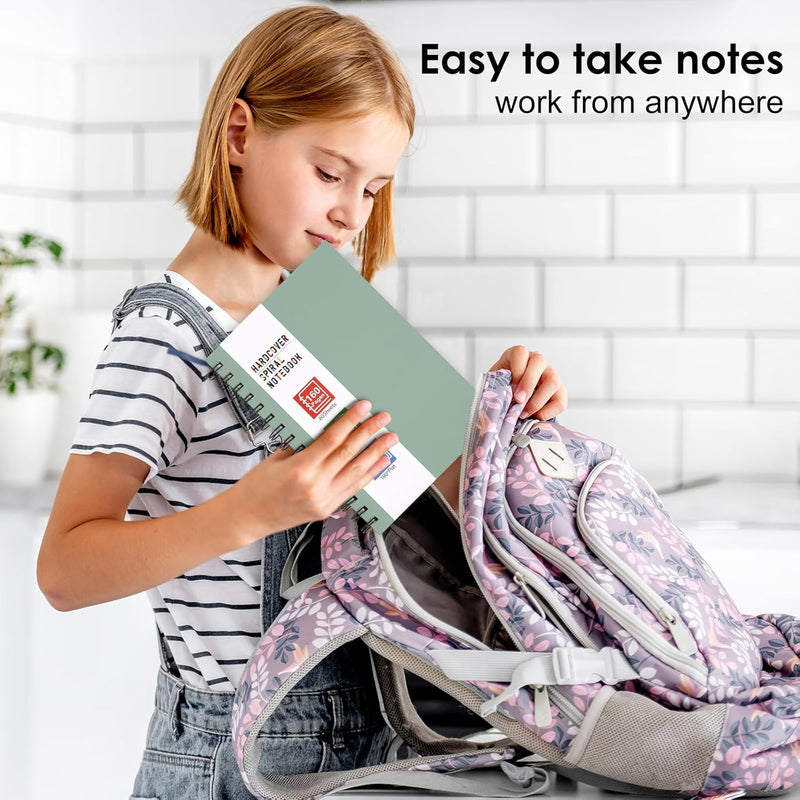 6pcs Spiral Notebook 5.5” x 8.5” Hardcover College Ruled Journals, A5 160 Pages Assorted Morandi Tone Colors for Work Office School Supplies