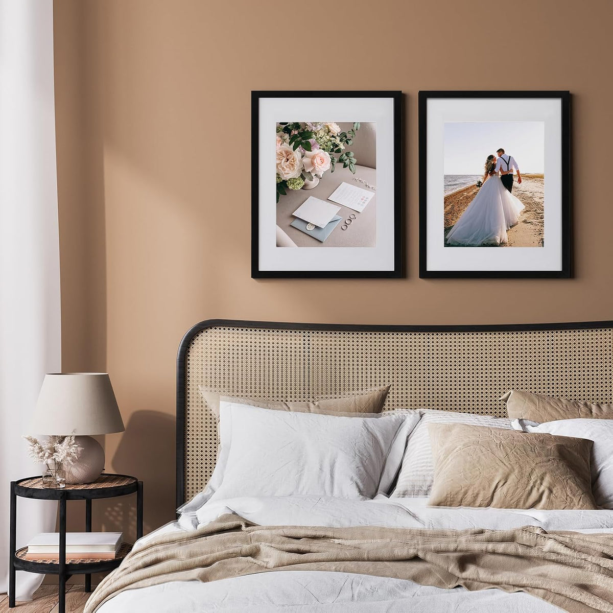Fixwal 11x14 Picture Frame Set of 2, Black Photo Frames for Wall and Tabletop Display with Mat for 8x10 Pictures