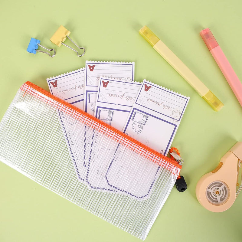 72pcs Pencil Pouches, Small Mesh Zipper Pouch, 16 Colors, 9.5x4.5 Inches for Bills, Cash, Cosmetics, Travel Storage, School and Office Supplies Organization